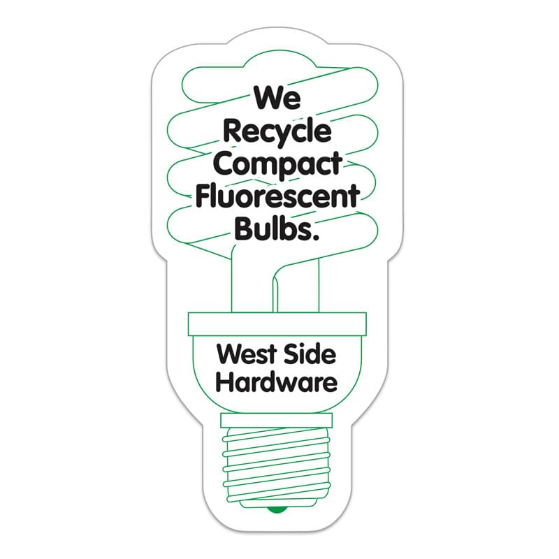 Fluorescent Light Bulb 0.02" Thick Vinyl Die Cut Small Stock Magnet