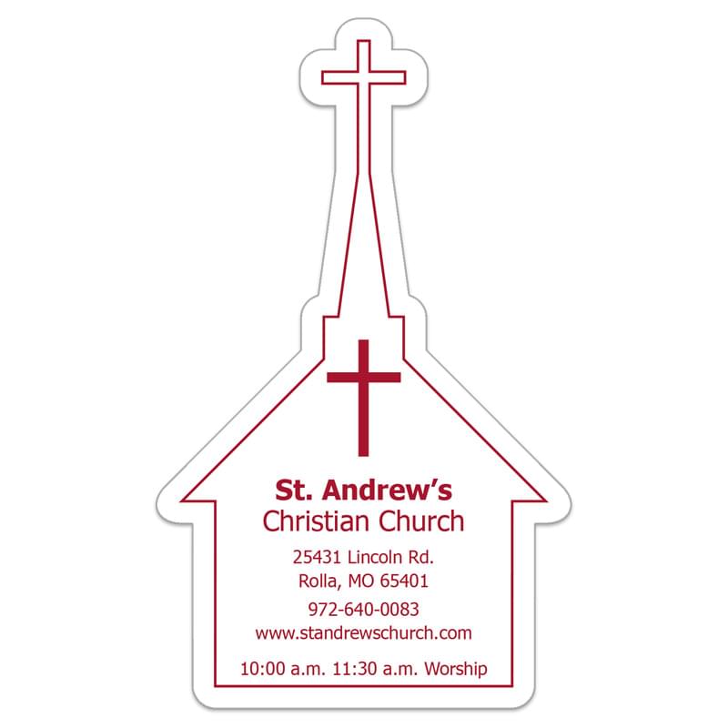 Church 0.03" Thick Vinyl Die Cut Large Stock Magnet