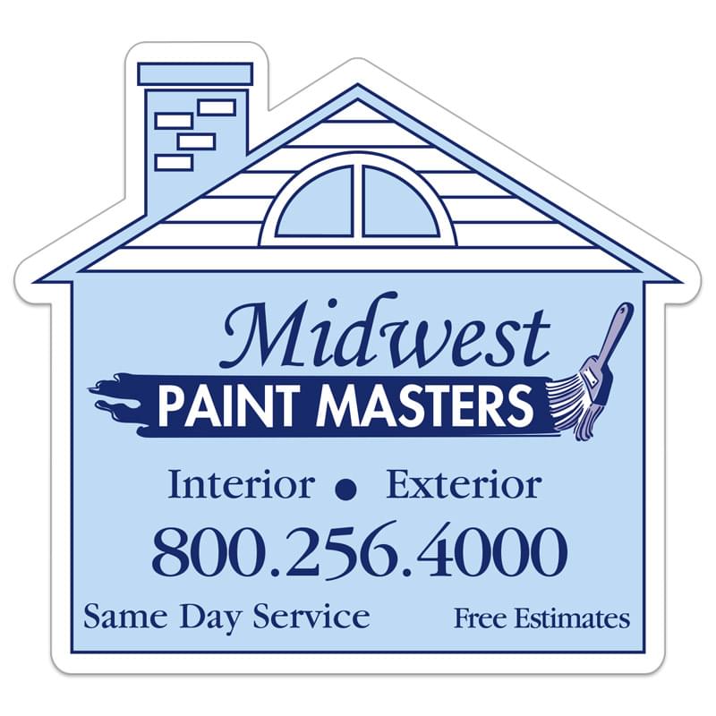 House 0.03" Thick Vinyl Die Cut Large Stock Magnet