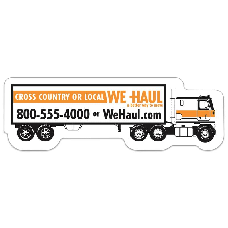 Semi Truck 0.03" Thick Vinyl Die Cut Small Stock Magnet