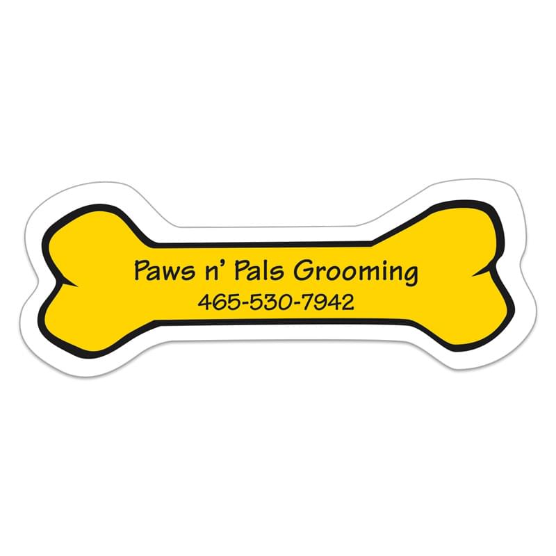 Dog Bone 0.03" Thick Vinyl Die Cut Small Stock Magnet