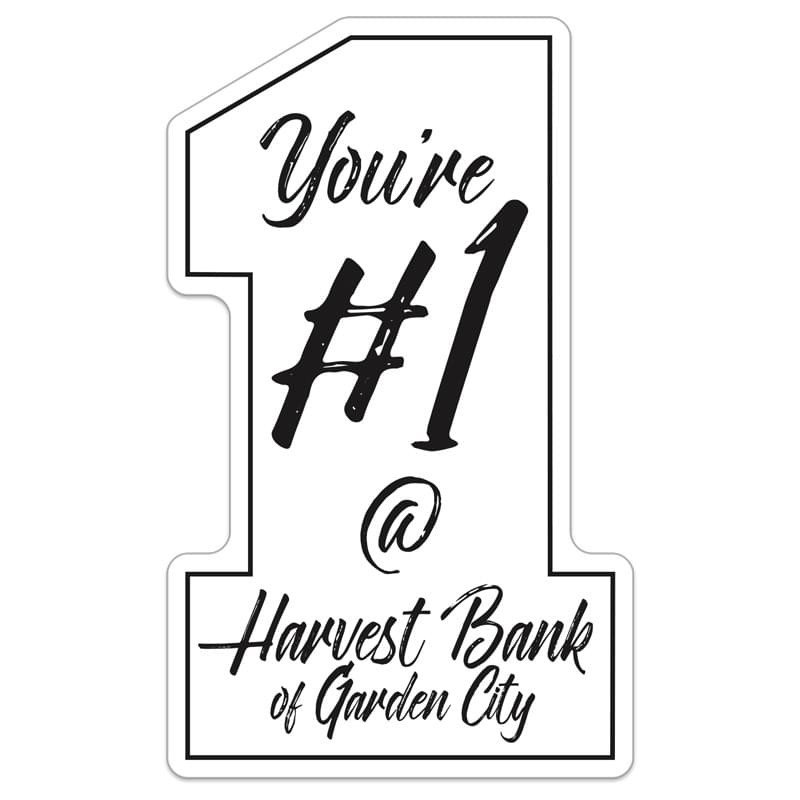 Number 1 0.03" Thick Vinyl Die Cut Medium Stock Magnet