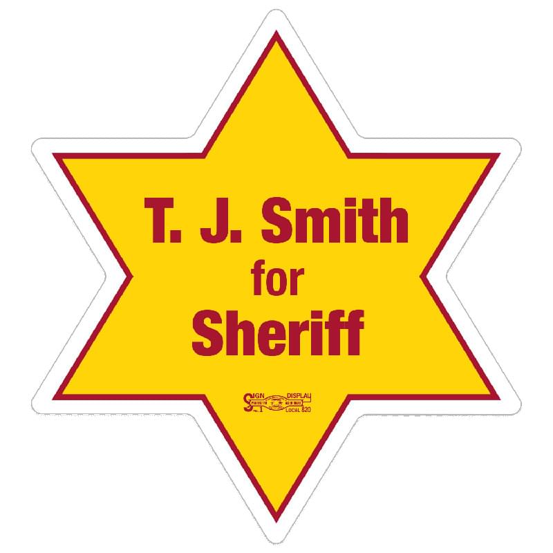 6 Point Star 0.02" Thick Vinyl Die Cut Large Stock Magnet
