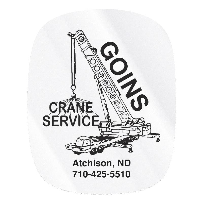 Rounded Rectangle White Vinyl Hard Hat Decal (2"x2 1/2")