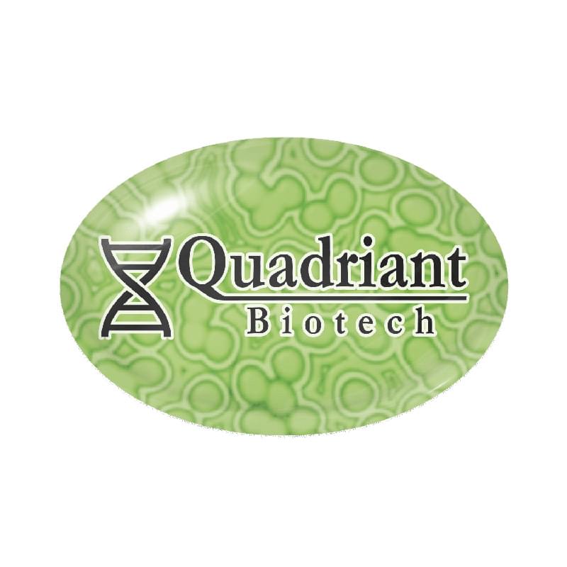 White Vinyl Perm Adh Full Color Oval Domed Decal (3/4"x1 1/8")