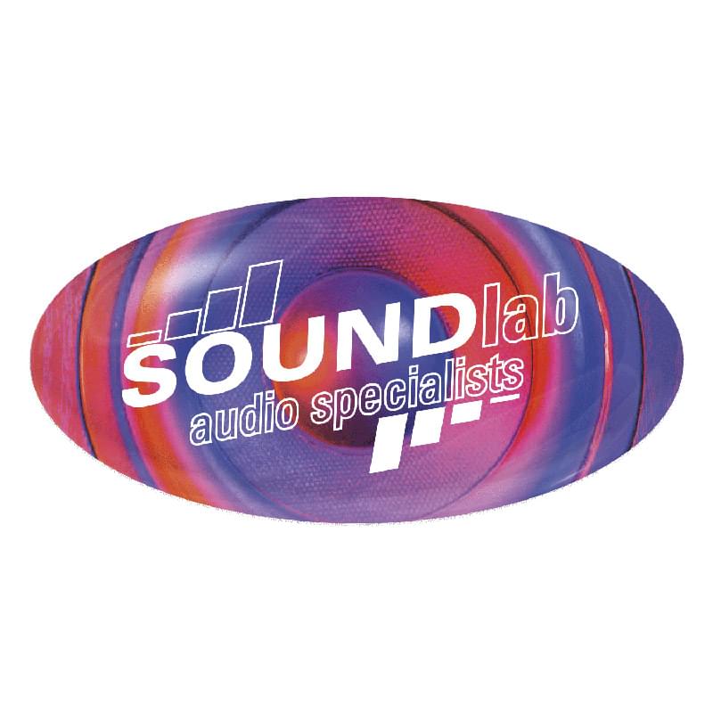 White Vinyl Perm Adh Full Color Oval Domed Decal (1"x2")