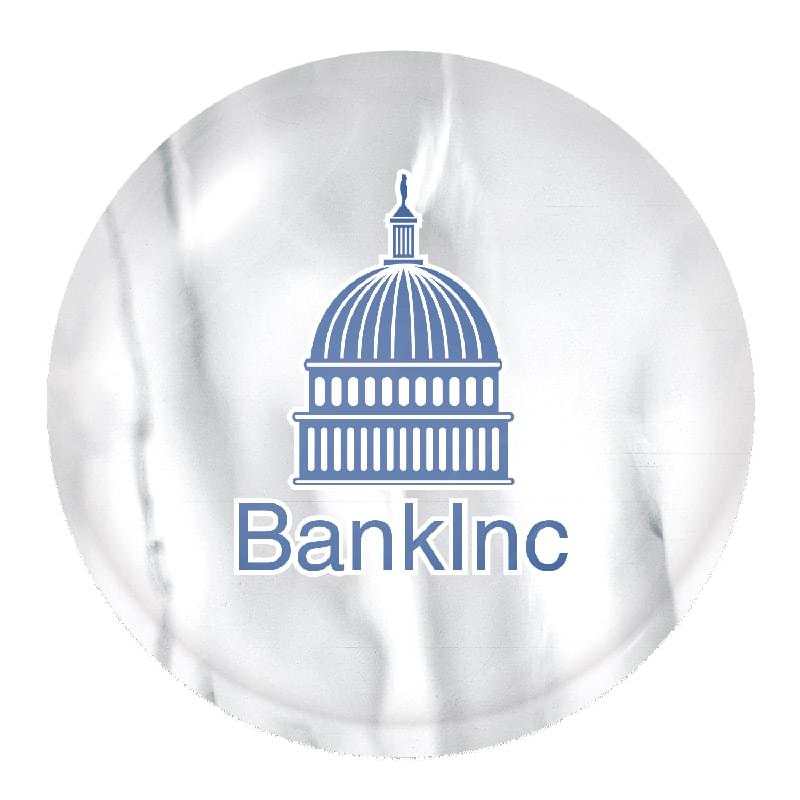 White Vinyl Perm Adh Round Domed Decal (1" Diameter)