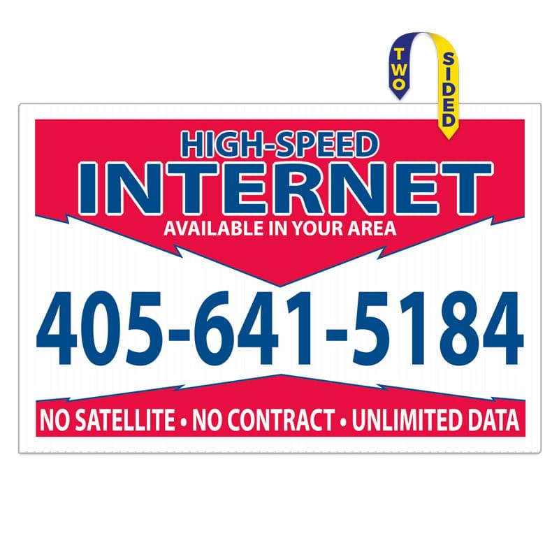 Economy Corrugated Yard Sign: 1 Color/2 Sides (12"x18")