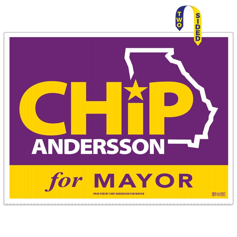 Economy Corrugated Yard Sign: 1 Color/2 Sides (18"x24")