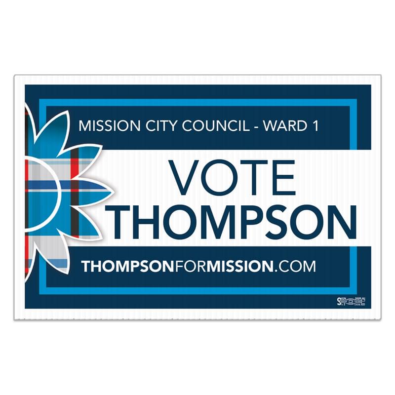 Corrugated Plastic Sign: Full Color/1 Side (12"x18")