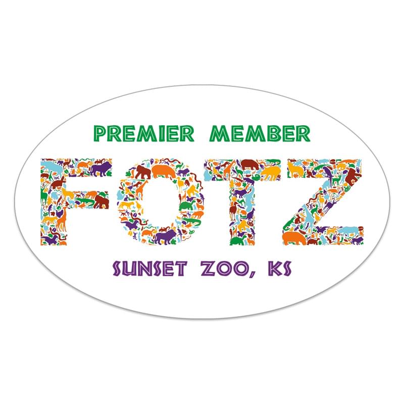 Set 2 Small Stock Oval Decal (2 1/2"x4") Digital Print