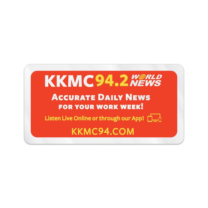 Set 1 Small Stock Rectangle Decal w/ Round Corners (1 1/2"x3") Screen Printed